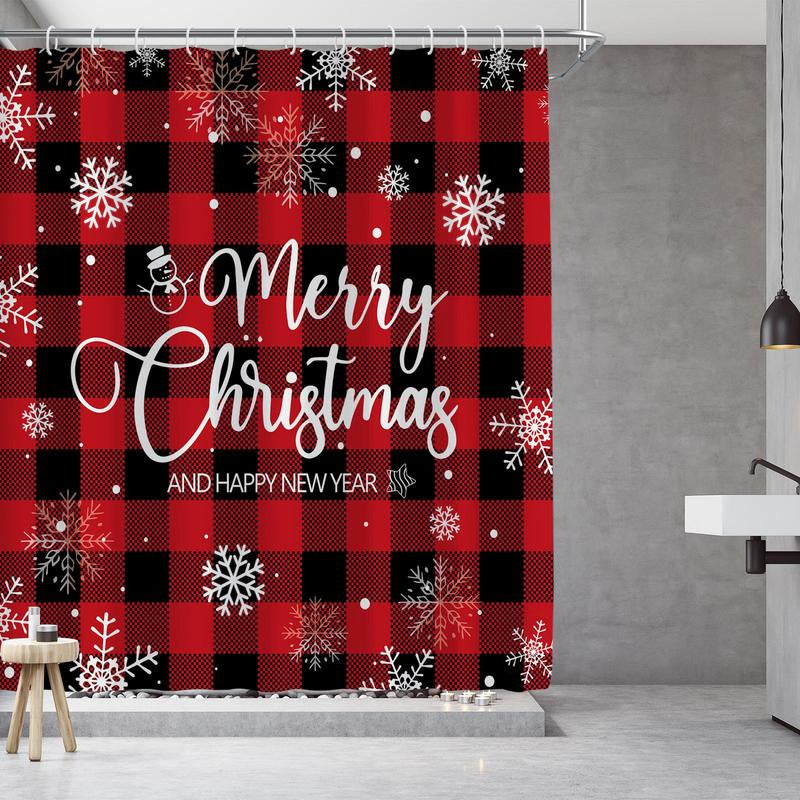 Christmas Plaid Pattern Shower Curtain