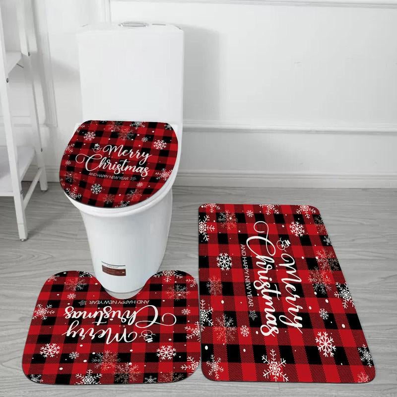 Christmas Plaid Pattern Shower Curtain