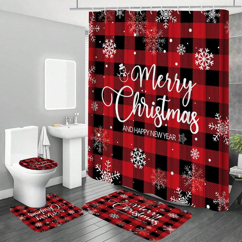 Christmas Plaid Pattern Shower Curtain