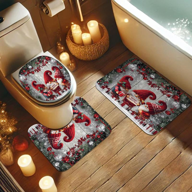 Christmas Themed Shower Curtain Set