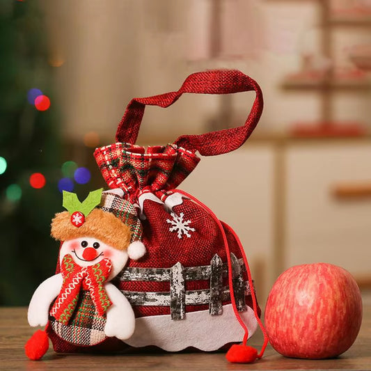 Christmas Eve Candy Bags Christmas Candy Drawstring Bags Portable Christmas Eve Gift Doll Bags with Drawstring for Children